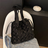 VELVET PUFFY CLOUD TOTE SHOULDER BAG LARGE_CUAB00490