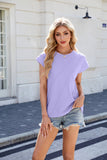 Solid Color Crew Neck Fashion Short-Sleeved Shirt