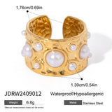 18K GOLD PEARL HAMMERED OPEN CUFF BRACELET_CWAJE4886