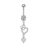 FAN SHAPE CZ BELLY RING HYPOALLERGENIC STYLE_CWMM9198