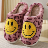 LEOPARD SMILING COTTON FUZZY SLIPPERS WOMEN_CWSHS0278