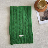 Wool Cable Knit Scarfsoft Double-Sided Wrap_Cwasc2310