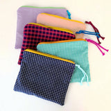 SIMPLE PLAID COLOR PENCIL CASE COSMETIC BAG_CWAB1038