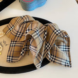 Plaid Lace Scrunchie Retro Bun Hair Tie_Cwaha08210