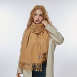 Wool Blend Solid Scarf-Sof Thick Bear Label Wrap_Cwasc2338