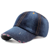 PLAIN DENIM BASEBALL CAP CASUAL OUTDOOR HAT_CWAH1020