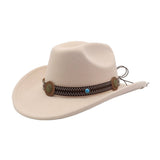 COUPLE FEDORA JAZZ HAT WESTERN ETHNIC WOOL HAT_CWAH04382