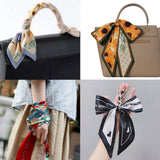 CHIC FLORAL LETTER TWILLY SCARF FOR HAIR BAGS_CWASC0068