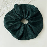 Xmas Plaid Bead Hair Scrunchie Retro Tie_Cwaha07608