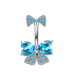 BEST SELLING COPPER BOW ZIRCON BELLY BUTTON RING_CWMM9462