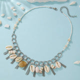 BOHEMIAN VINTAGE SHELL COMBINATION NECKLACE_CWAJE1568