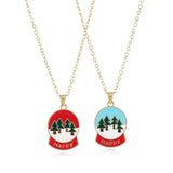 Christmas Snowman Christmas Tree Necklace Set