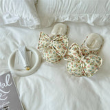 Womens Bowknot Floral Plush Home Slippers_Cwmm2980