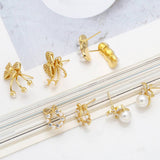 MINIMALIST PEARL BOW EARRINGS_CWAJE0990