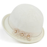 PEARL FLOWER HEMLINE FISHERMAN HAT_CWAH1454