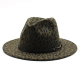 FASHION LEOPARD PRINT WOOLEN HAT JAZZ HAT FELT HAT_CWAH2567
