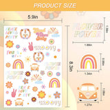 KIDS WATERPROOF PEACE LOVE RAINBOW FACE TATTOOS_CWMM8254