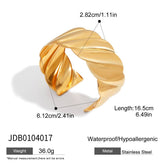 MODERN MINIMALIST 18K GOLD WAVE OPEN CUFF_CWAJE4634