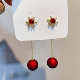 CHRISTMAS BOW RED SERIES EARRINGS_CWAJE2389
