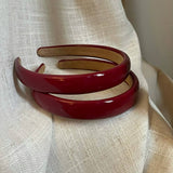 PATENT LEATHER BURGUNDY LEATHER HEADBAND_CWAHA3972