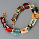 HEART RECTANGLE COLORFUL MIXED ACRYLIC BAG CHAIN_CWMM5061