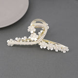 Gold Flower Large Rhinestone Clip Hairpin