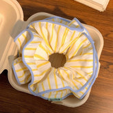 Yellow Stripe Versized Scrunchie Hair Tie_Cwaha5505
