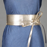 Wide Ribbon Bow Two Circle Belt Waist Seal_Cwabe0338