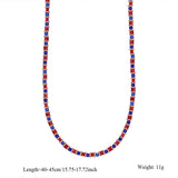 FASHION BEADED STEEL NECKLACE WITH STONE PENDANT_CWMM8842