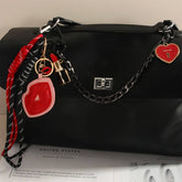 LIP HEART CHARM WITH MIRROR KEYCHAIN BAG DECOR_CWMM7869