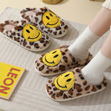 LEOPARD SMILING COTTON FUZZY SLIPPERS WOMEN_CWSHS0278