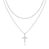 Cross Necklace Is A Full Diamond Collarbone Chain