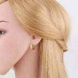 COLORED ZIRCON GOLD PLATED FLOWER EARRINGS_CWAJE0982