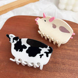 FUN ANIMAL PATCHWORK HAIR CLAW CUTE PIG COW CLIP_CWAHA1493