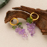 COLORFUL GRAPE FRUIT 18K GOLD PLATED EARRINGS_CWAJE5068