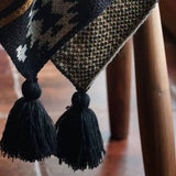 KNITTED GEOMETRIC STRIPE SOFA BLANKET_CWMM0419