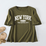 Trendy Letter Print T-Shirt For Women, Loose Fit