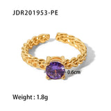 Zircon Inlay Rings Adjustable Titani Steel Rings_Cwaje1238