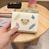Cute Embroidered Bear Trifold Wallet_Cwab06216