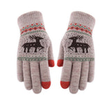 NEW JACQUARD DOUBLE LAYER DEER TOUCH SCREEN GLOVES_CWAG0239