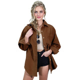 Women Loose Button Down Jacket_Cwoja695