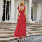 Solid Color Halter Long Dress