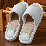 CUTE CARTOON BEAR LINEN SLIPPERS_CWSHS0777