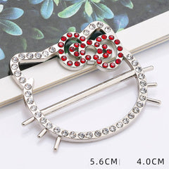 CAT WITH BOW AND DIAMOND BORDER SCARF RING_CWMM2154