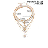 Vintage Holiday Beaded Starfish Shell Necklace_Cwmm3152