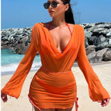 Women Mesh Blouse Swimsuit Three Piece Set_Cwmw0316