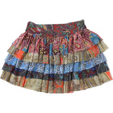 Vintage High Waist Ruffle Print Mini Skirt