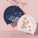 ADULT WOMENS SWIM CAP FLORAL WATERPROOF_CWMM6711