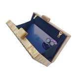 Retro Zebra Acrylic Chain Crossbody Clutch Bag_Cwab5868