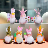 EASTER BUNNY GNOME HOLDING A BOUQUET OF FLOWERS_CWMM3481